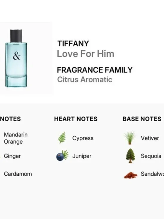 Tiffany & Co Love for Him EDT,Citrus Aromatic Ginger-Mini 5ml,0.16oz-BOXED-NEW - Picture 5 of 15